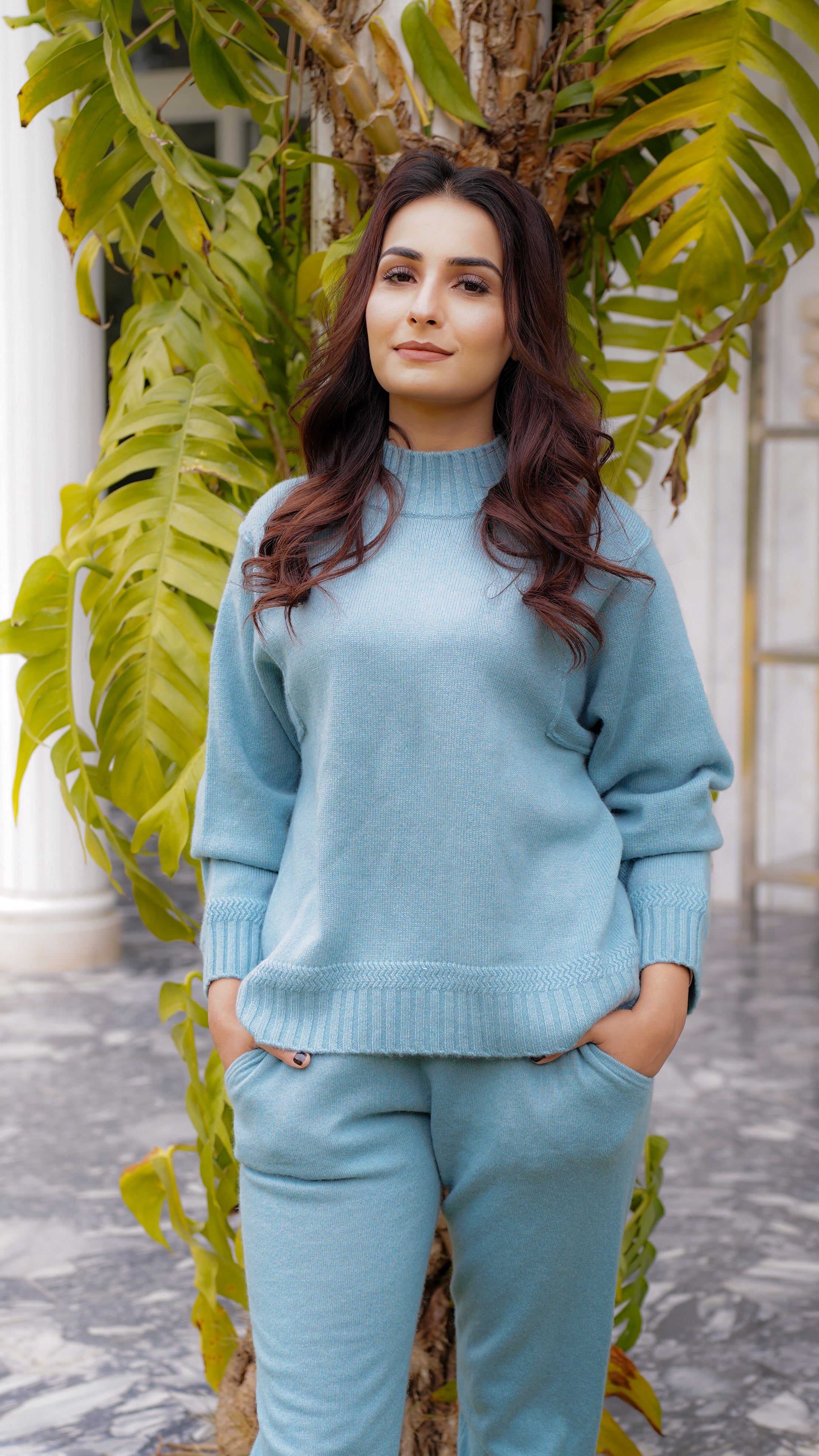 Celeste High-Neck Cashmere Pullover
