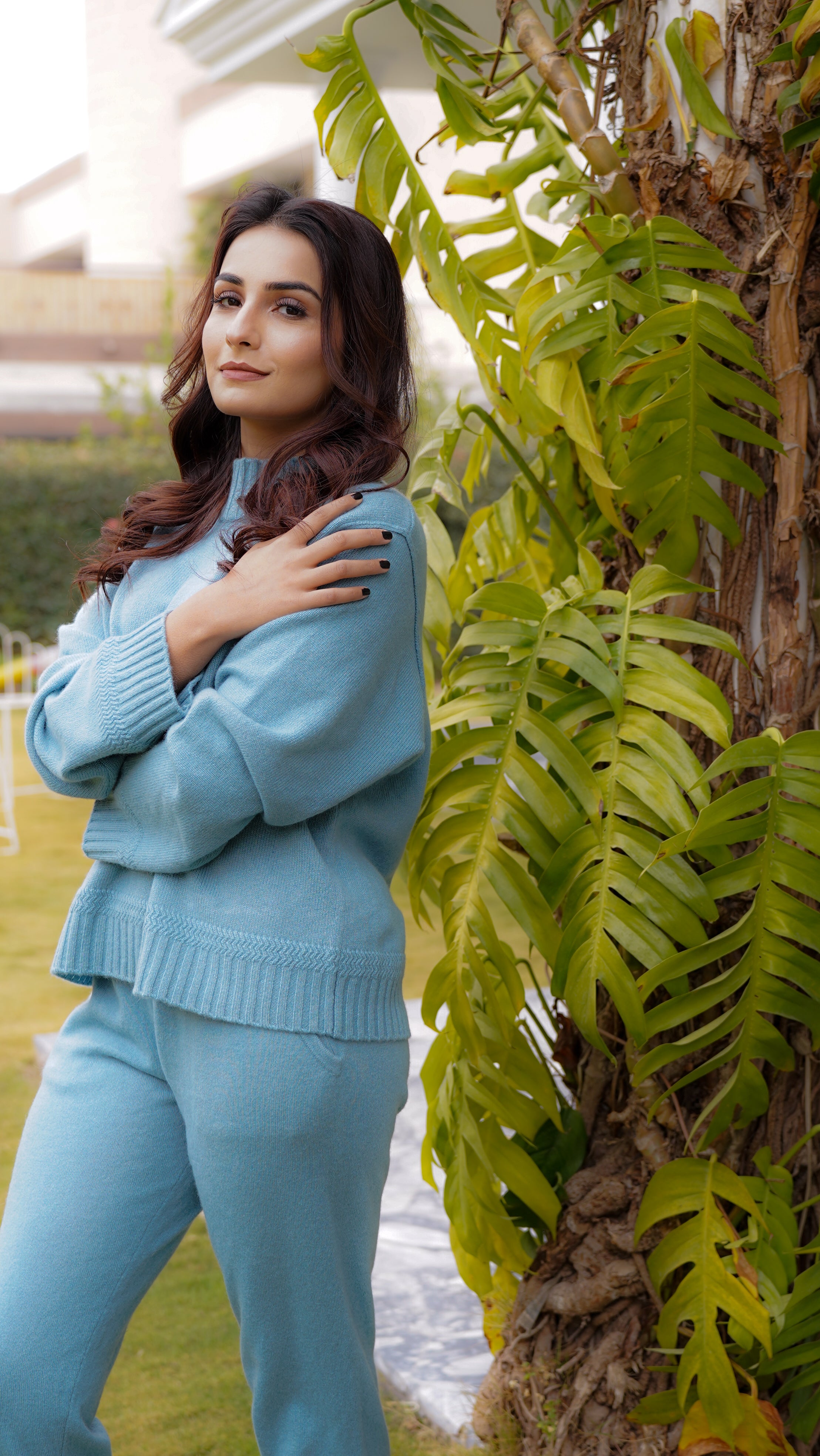 Celeste High-Neck Cashmere Pullover
