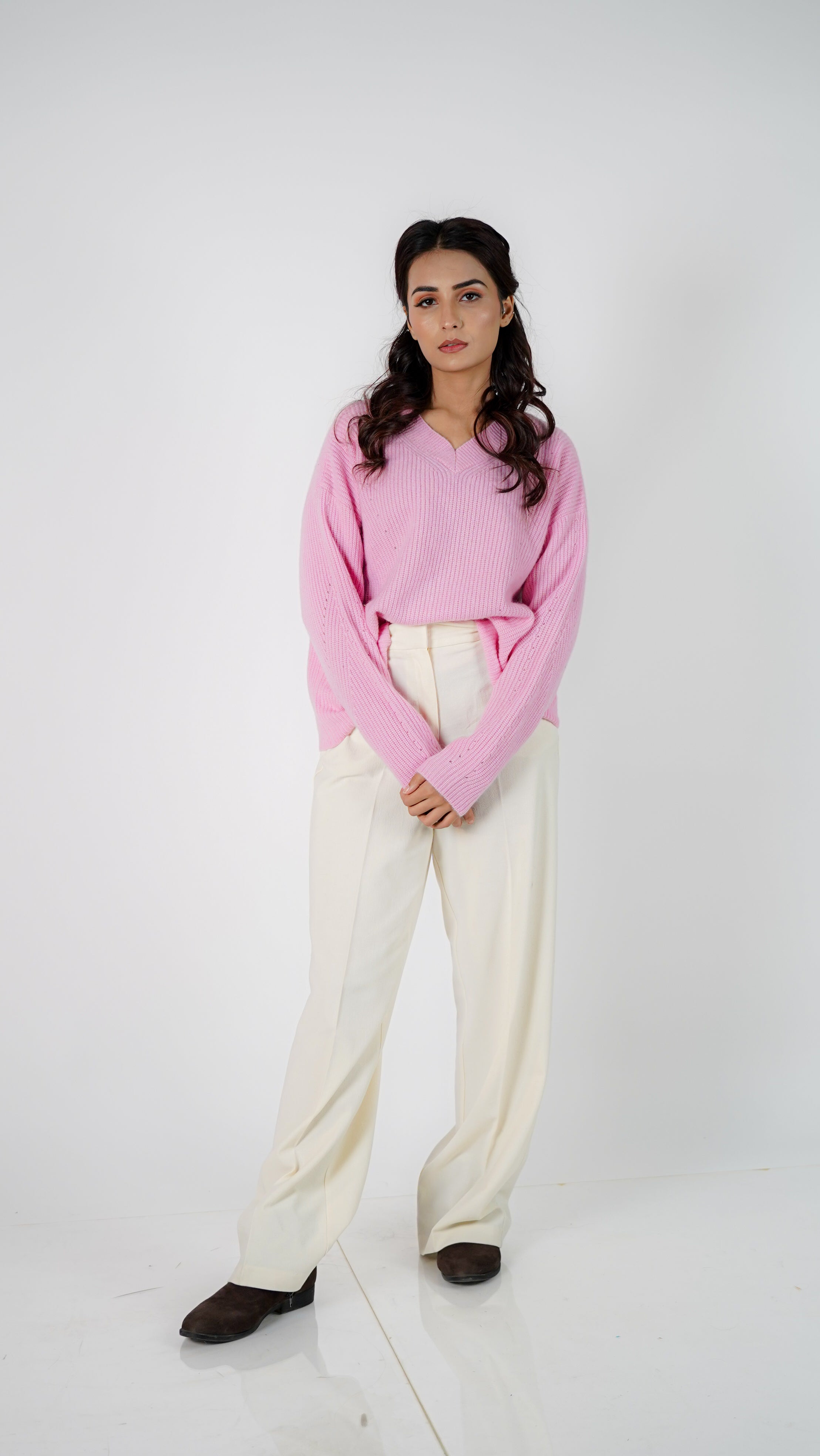 Louna Oversized Cashmere V-Neck Sweater