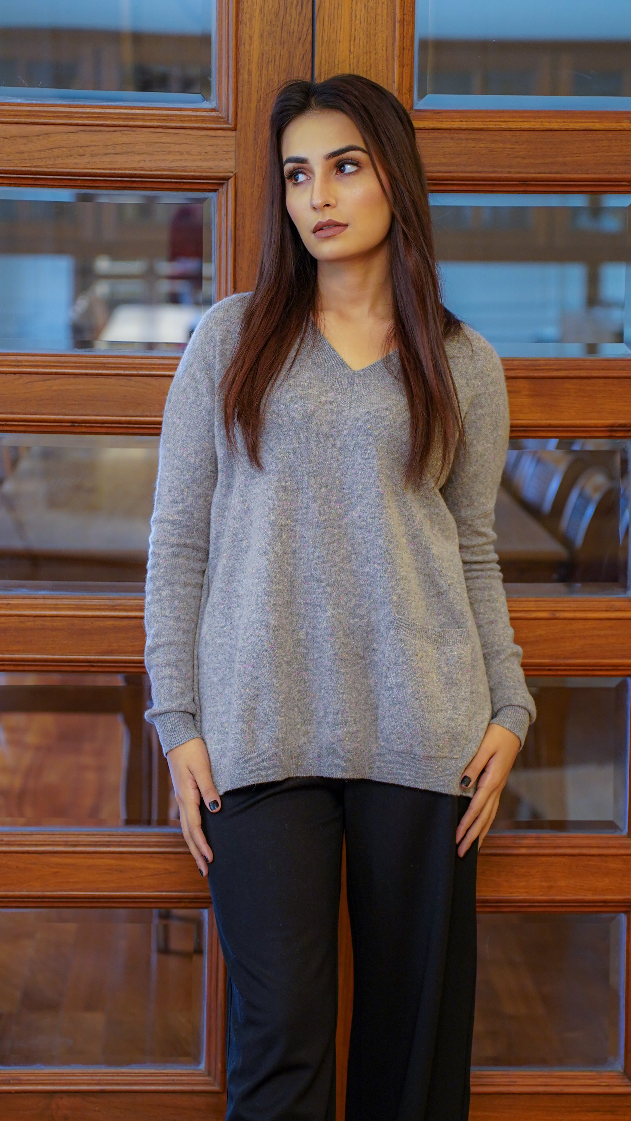 Amélie V-Neck Cashmere Tunic