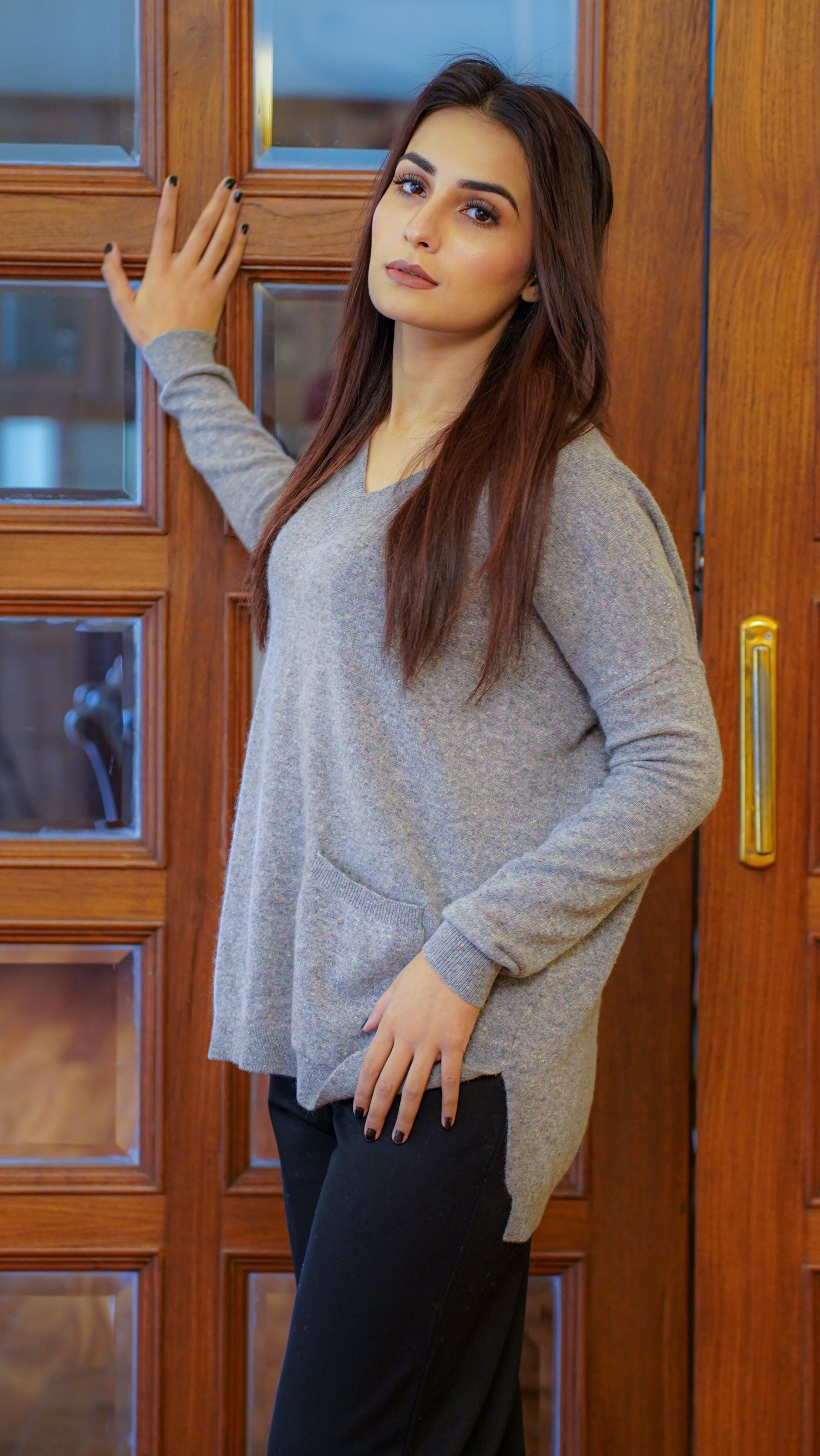 Amélie V-Neck Cashmere Tunic
