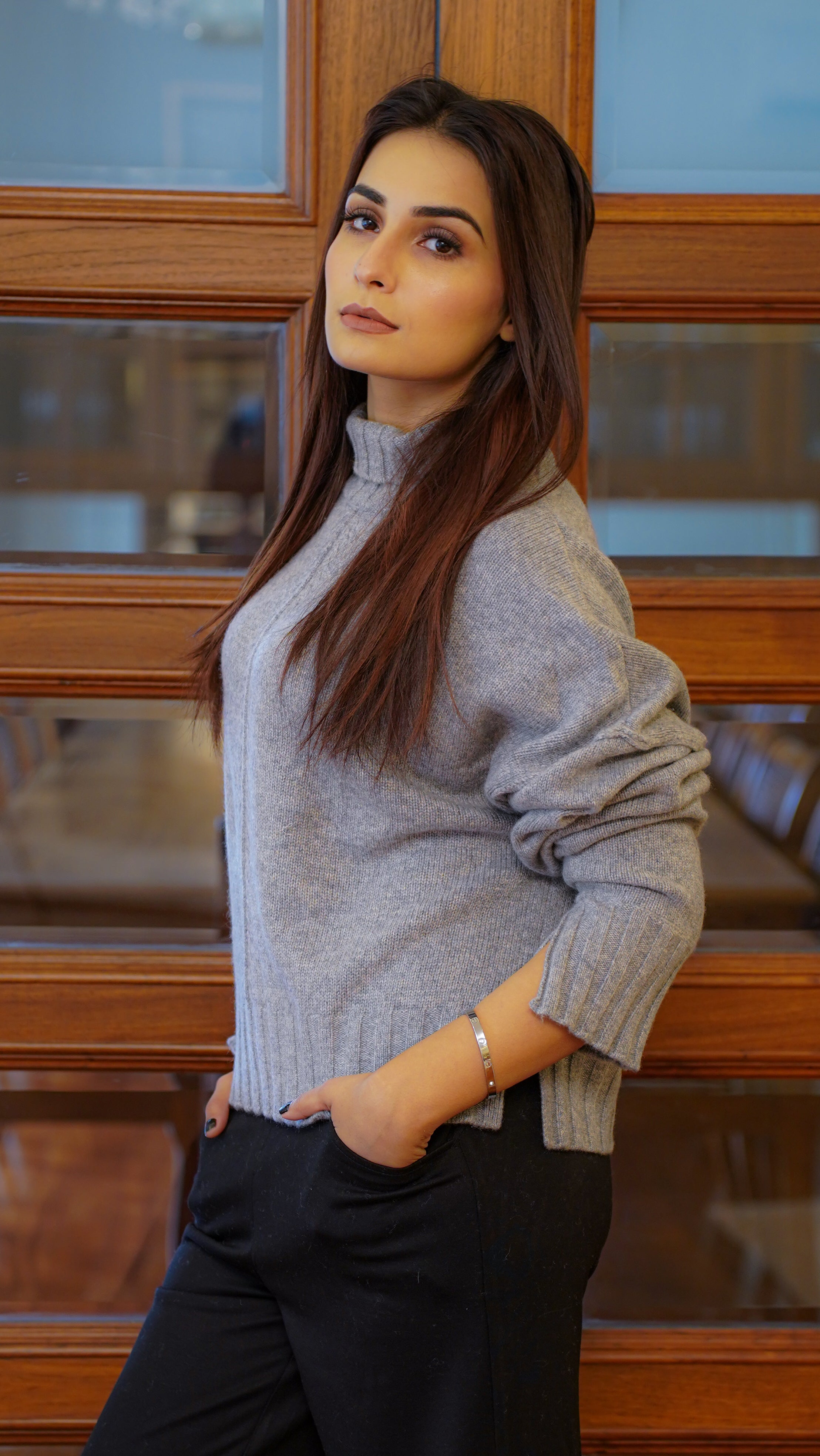 Solène Ribbed High-Neck Sweater
