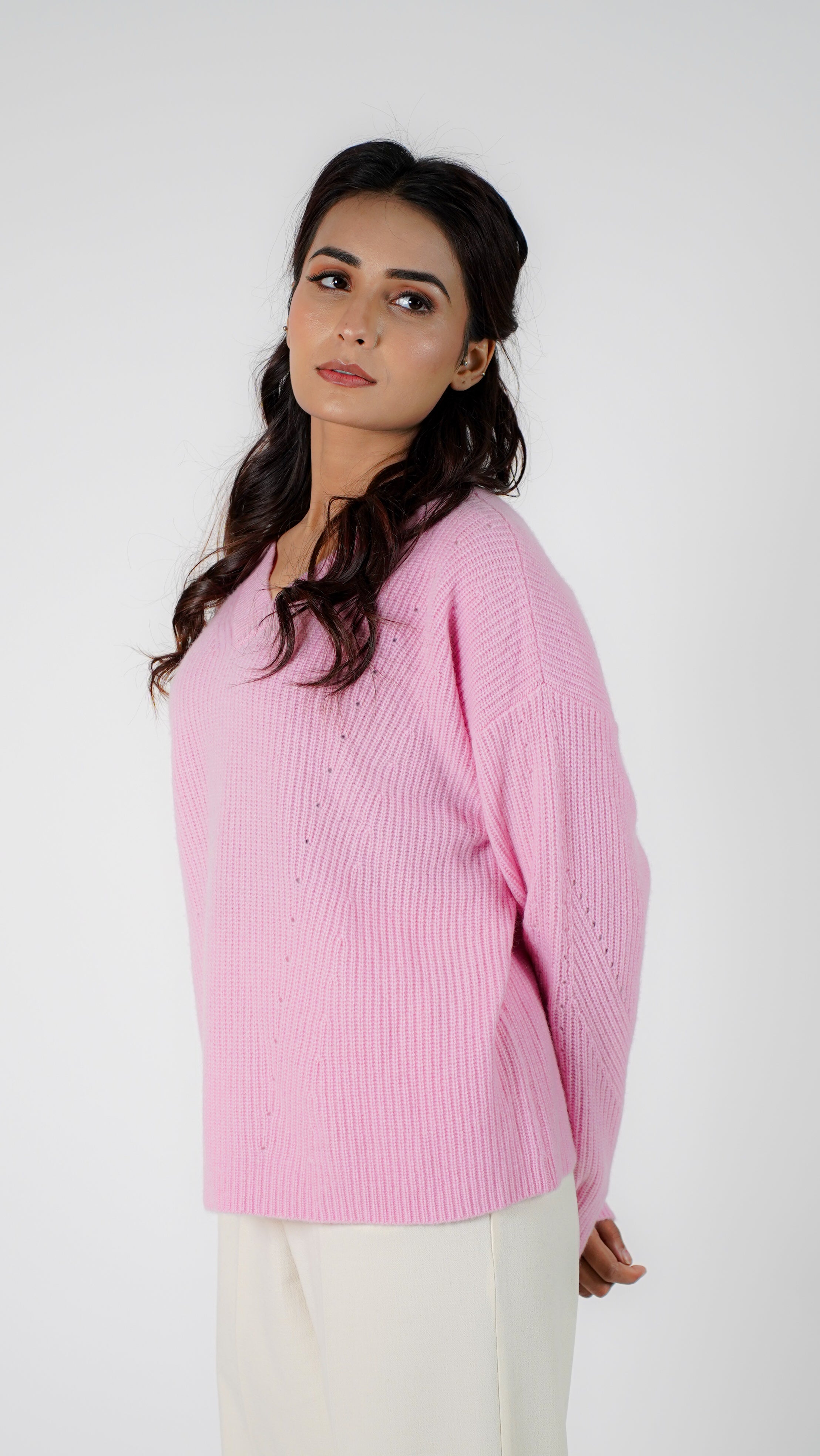 Louna Oversized Cashmere V-Neck Sweater